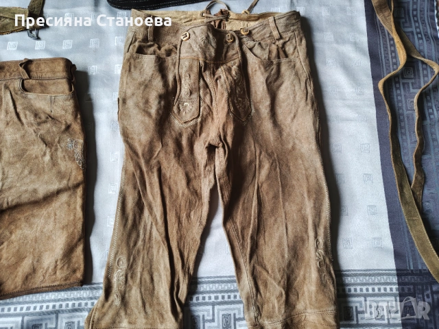 Автентични баварски кожени панталони (Lederhosen) – Alpin и Wild & Wald, Естествена кожа, снимка 2 - Къси панталони - 54640058