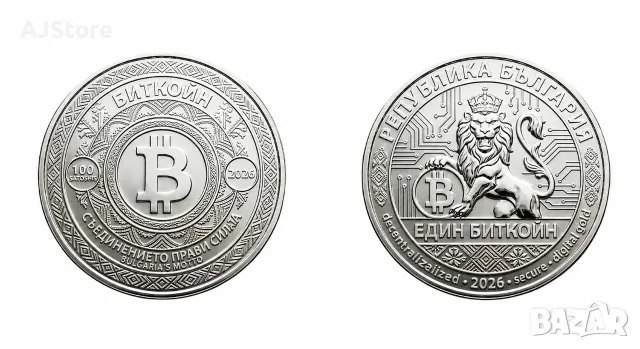 Български Биткойн монета / Bitcoin ( BTC ) - Silver