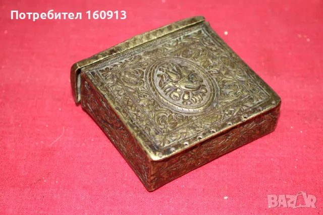 Старинна бронзова барутница, паласка, фишеклък, кутия., снимка 4 - Антикварни и старинни предмети - 55422163