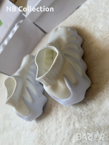 Дамски маратонки в бяло Yezzy дишащ плат, снимка 3 - Маратонки - 46229649