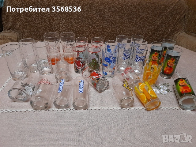 Всичко от бяло и цветно стъкло, снимка 7 - Чаши - 55191702