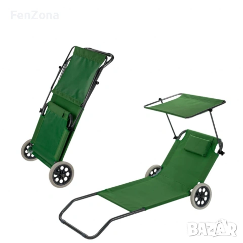 Сгъваем шезлонг с колела, Muhler, 147x52xH24 cm, снимка 4 - Градински мебели, декорация  - 54096696
