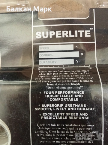 Колелца за ролери Hyper Wheels Superlite 82mm/82A (4 бр. в комплект), снимка 4 - Ролери, кънки - 54916474
