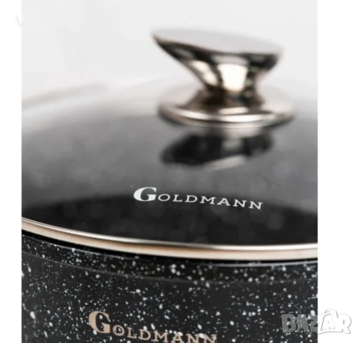 Комплект тенджери Goldmann -2.3\4.5\6.5\2.3L., Лят алуминий, Мраморно покр., отвътре/отвън, снимка 2 - Съдове за готвене - 55339721