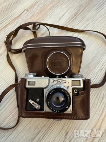 Фотоапарат Kiev 4 (1969) + Jupiter-8M 50mm f/2 + оригинален кожен калъф – СССР, снимка 3 - Фотоапарати - 54981507