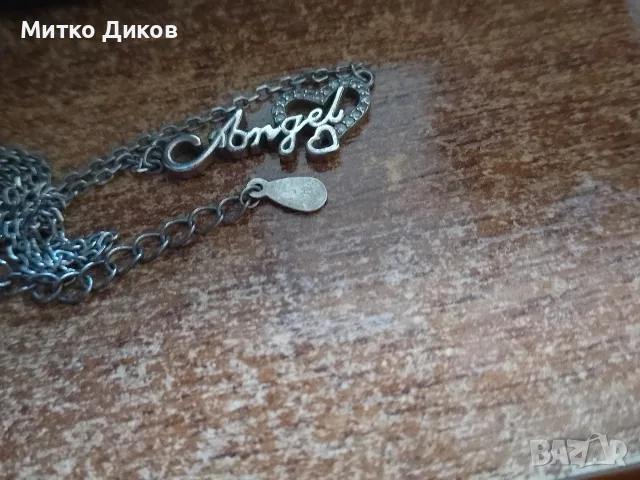сребърно колие мой "Angel", комбинирано със символ за безкрайност и малки сърца-925 пр. сребро 3.51г, снимка 6 - Колиета, медальони, синджири - 55513736