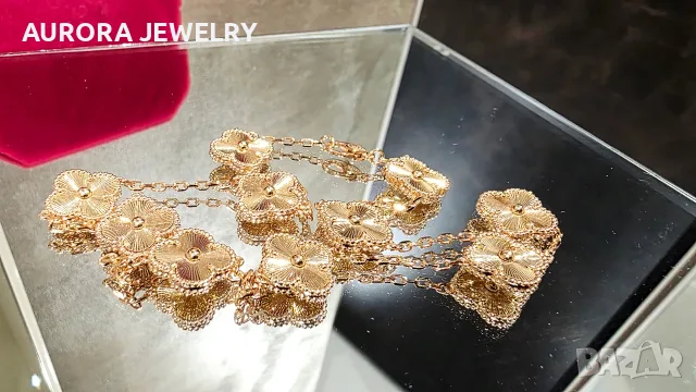 Van Cleef & Arpels VCA 10 Motifs Rose Gold Clear Vintage Alhambra Clover Дамско Колие, снимка 5 - Колиета, медальони, синджири - 55679198