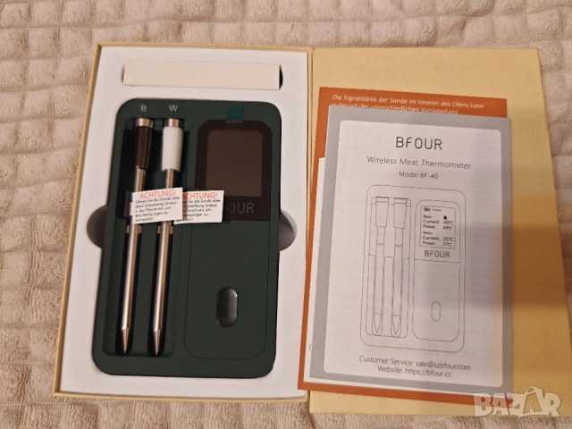 BFOUR BF-40 Wireless Smart термометър за месо и BBQ с 2 сонди, снимка 7 - Друга електроника - 54497017