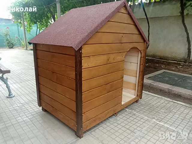 Дървена кучешка къща средни и големи породи кучета , къща кучета от дърво, кучешка колиба , куче