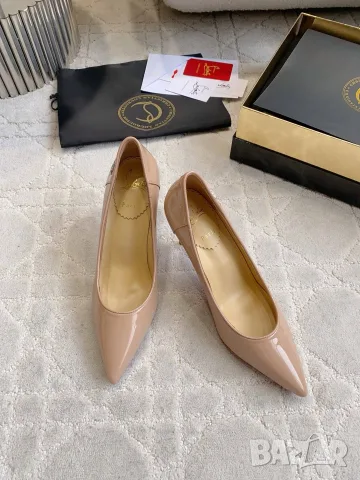 Christian Louboutin Kate 85 Patent Pumps – Nude Beige, снимка 2 - Дамски обувки на ток - 55417805