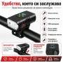 Мощен акумулаторен LED фар за колело 1000 lm с 2 CREE T6 диода и USB зареждане, снимка 5