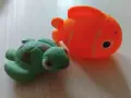 Комплект гумени играчки костенурка и рибка, снимка 1