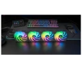 Mars Gaming MF-SI4KIT – Комплект 4×120 mm ARGB вентилатора с HUB и дистанционно – Чисто нов, снимка 1
