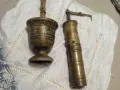 СТАРИНО МЕДНО ХАВАНЧЕ И МЕЛНИЦА ЗА КАФЕ25СМ, снимка 3