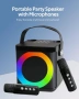Караоке машина Bluetooth 2 микрофона LED система за партита, снимка 5