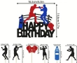 Бокс боксьори Happy Birthday топер топери украса за торта мъфини кексчета парти декор рожден ден, снимка 2