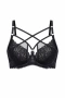 Hunkemöller черен дантелен сутиен с декоративни ленти – 80E, снимка 3