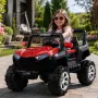 🚙 🧒 👧 Детско електрическо бъги 4×4 с дистанционно, LED, USB и MP3 – 4 мотора, червено!🔴, снимка 2