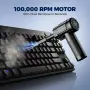 RADCLO Компресор за въздух и преносим вентилатор 100 000 RPM – акумулаторен, 3 скорости, LED, снимка 2