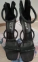 Елегантни черни сандали на ток, снимка 1