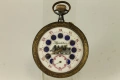 1900's REGULATEUR С Локомотив 68мм Джобен Часовник Син Емайл, снимка 3