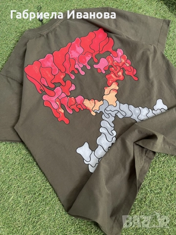 Мъжка тениска Off-White Olive Green | Размер L | Отлично състояние, снимка 7 - Тениски - 55508218