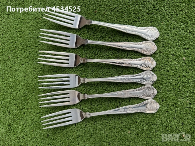 🍴 Посребрени Вилици и Ножове "Kings Pattern" (12 части), снимка 2 - Антикварни и старинни предмети - 54057472