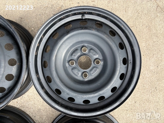 4 броя железни джанти+тасове за Toyota Yaris-Hybrid 15, снимка 10 - Гуми и джанти - 54108862