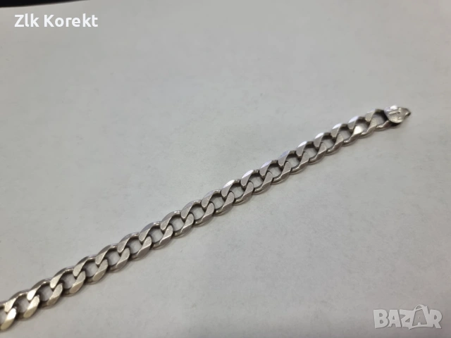 Сребърна гривна тип Панцер, снимка 7 - Гривни - 54345599