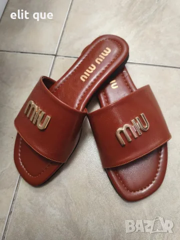 дамски чехли prada miu miu , снимка 3 - Чехли - 55675629