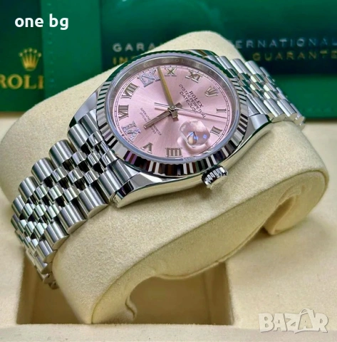 Rolex Datejust Silver Pink Roman Dial Ladies , снимка 6 - Луксозни - 55074216