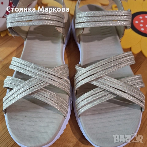 Нови сандали в бежово, снимка 2 - Сандали - 54998253