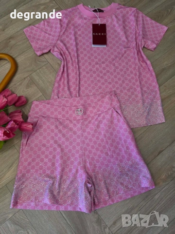👚Дамски Комплект 🎀 Gucci 🎀 с блестящи камъчета, снимка 4 - Комплекти - 54924698