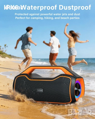 VUOPAX Преносим Bluetooth високоговорител безжичен, 200W пиков звук, DSP/TWS/AUX/TF/BT5.4, снимка 6 - Bluetooth тонколони - 54406215
