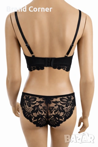 Hunkemöller комплект черно дантелено бельо – сутиен 75D и бикини S, снимка 5 - Бельо - 54550638