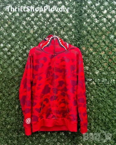 BAPE Shark Hoodie Red Camo – размер M