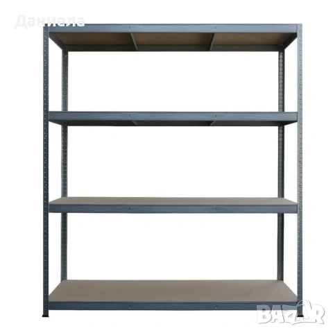 Метален гаражен стелаж HÖGLER 180x160x60 см – 4 рафта, до 1200 кг, поцинкована стомана, снимка 5 - Други стоки за дома - 54696108