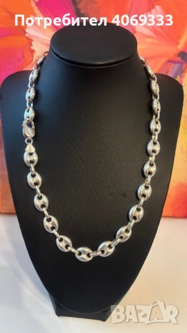 Сребърен синджир като нов 925, снимка 3 - Колиета, медальони, синджири - 54370573