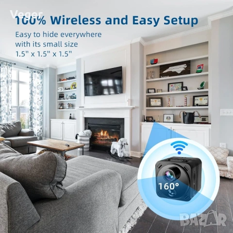 HYCENCY 4K WiFi мини Камера , снимка 3 - IP камери - 54597812
