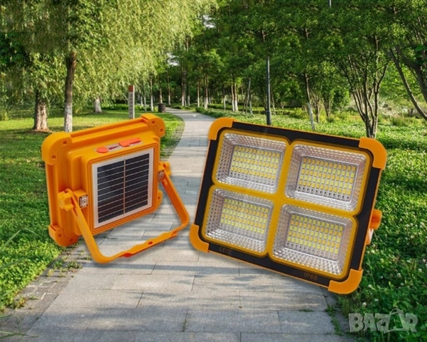 Соларен LED прожектор за външно осветление с USB зареждане
