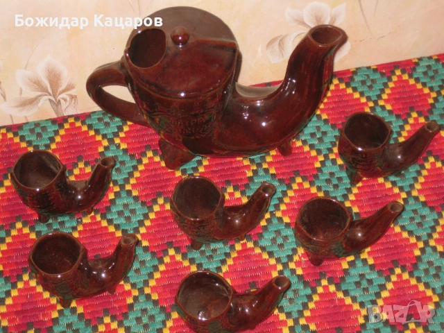 Севиз за вино- Ханска шатра, Хан Крум.  Цена- 10 евро. Пращам по куриер. За София, може и лично да м, снимка 2 - Сервизи - 53949178