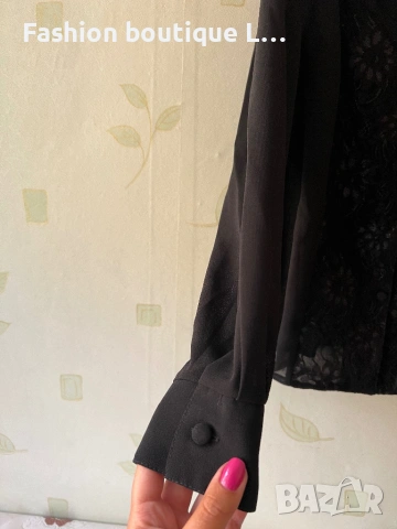 Нова с етикета черна риза с дантелени детайли 🖤 Налични размери M , L , XL 🖤, снимка 3 - Ризи - 54621657