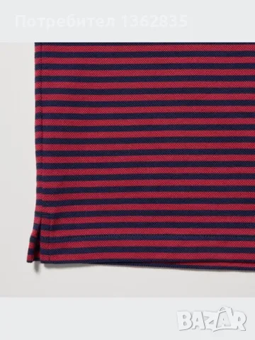 НОВА оригинална мъжка памучна синьо-червена поло тениска с яка UNIQLO размер L от САЩ, снимка 3 - Тениски - 55561630