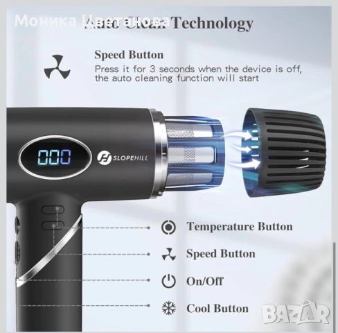 Професионален сешоар Slopehill Ionic 2000w, снимка 6 - Други - 54682840