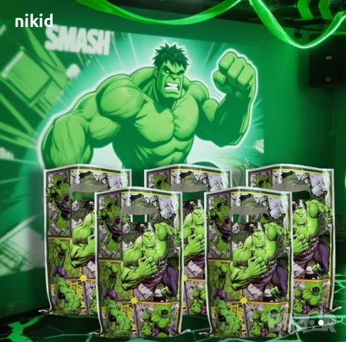 10 бр Хълк Hulk торбички за сладки подарък парти рожден ден лакомства почерпка десерти, снимка 2 - Други - 55004916