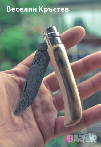 Сгъваем нож Opinel No.8 Carbone опинел Mod  корен орех, снимка 5 - Ножове - 54753857