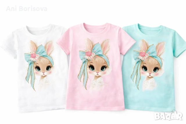 Великденски детски тениски с име | Персонализиран подарък 2026, снимка 7 - Други - 54148126