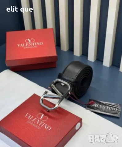 колани от естествена кожа в кутия Valentino garavani 💯 4 cm, снимка 2 - Колани - 55560233