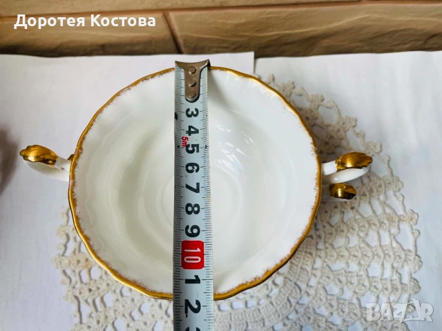 ROYAL ALBERT красиви купички от Англия от костен порцелан с 2 дръжки, снимка 10 - Антикварни и старинни предмети - 55227602