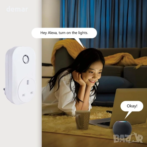 Смарт димер контакт WiFi, Tuya Smart Life, Alexa, Google Home, за LED и халогенни лампи, снимка 3 - Лед осветление - 54923419